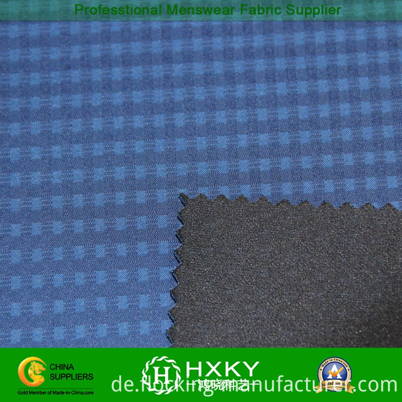 Memory Compound Poly Fabric with Checked Dobby for Garment